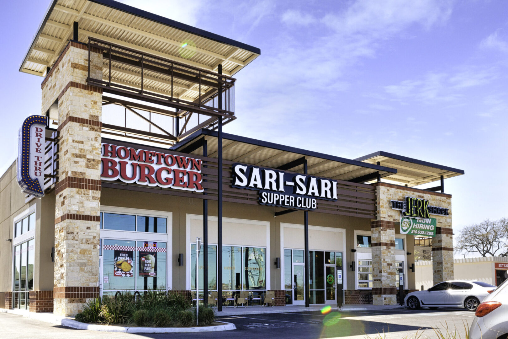 A building with several different types of stores.